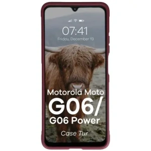 Pancerne etui Bizon Case Tur do Motorola Moto G06 4G / G06 Power 4 burgundowe