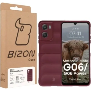Pancerne etui Bizon Case Tur do Motorola Moto G06 4G / G06 Power 4 burgundowe