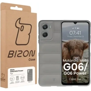 Pancerne etui Bizon Case Tur do Motorola Moto G06 4G / G06 Power 4 jasnoszare
