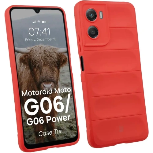 Pancerne etui Bizon Case Tur do Motorola Moto G06 4G / G06 Power 4 czerwone