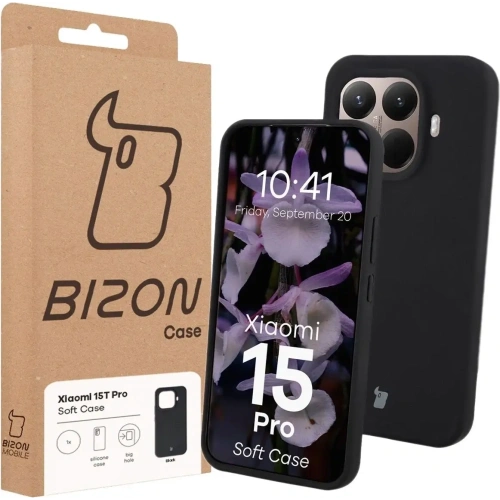 Silikonowe etui Bizon Soft Case do Xiaomi 15T Pro czarne