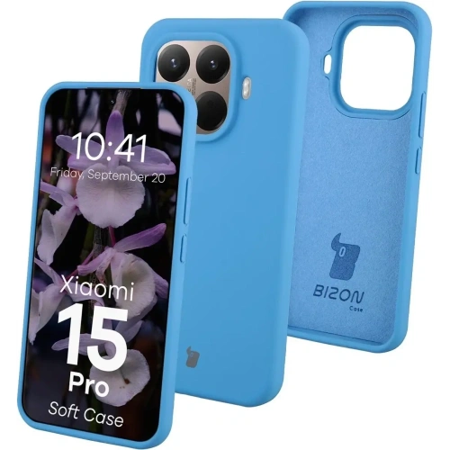 Silikonowe etui Bizon Soft Case do Xiaomi 15T Pro niebieskie