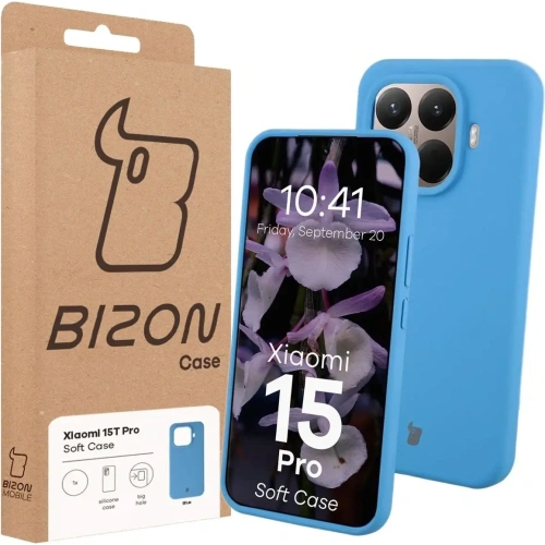Silikonowe etui Bizon Soft Case do Xiaomi 15T Pro niebieskie