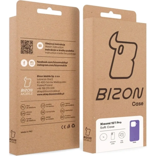 Silikonowe etui Bizon Soft Case do Xiaomi 15T Pro fioletowe