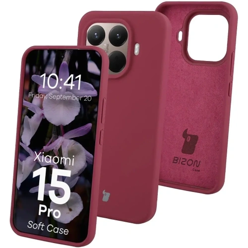 Silikonowe etui Bizon Soft Case do Xiaomi 15T Pro ciemnofioletowe