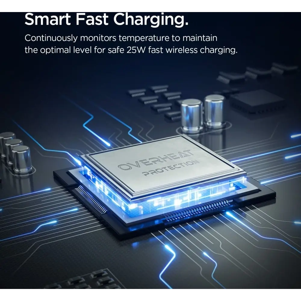 Uchwyt samochodowy do kratki z ładowarką indukcyjną Spigen Essential EV25MFAQ Qi2.2 Peltier Magnetic MagSafe Vent Car Mount Wireless Charger Black