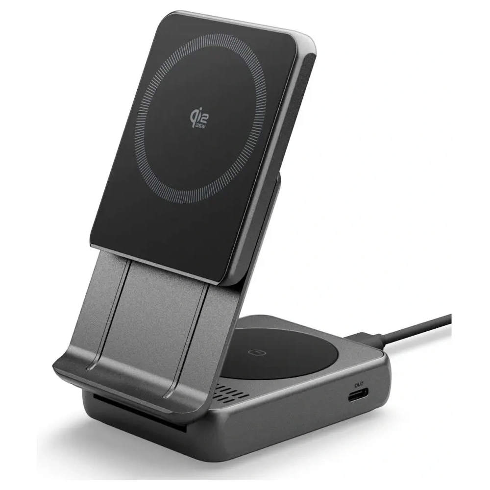 Ładowarka indukcyjna Spigen Essential EF302MOQ Qi 2.2 2in1 Magnetic MagSafe Wireless Charger Black