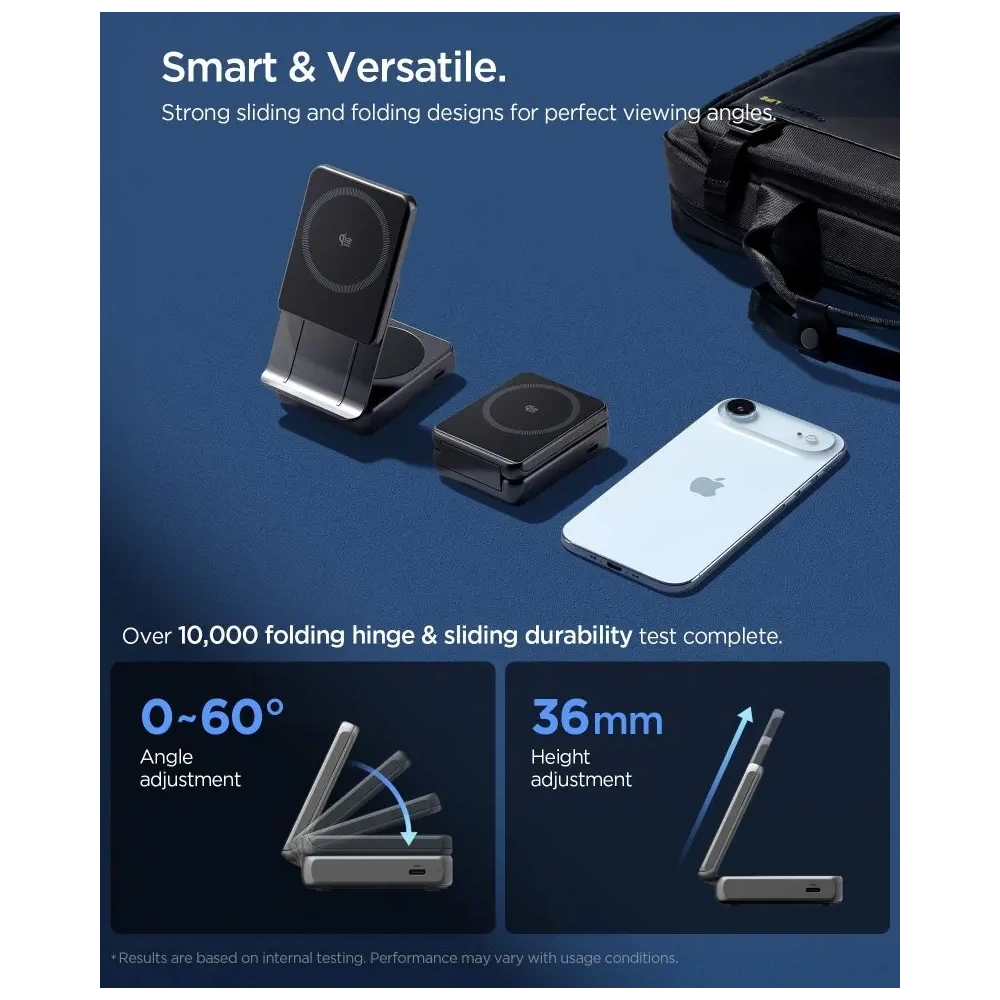 Ładowarka indukcyjna Spigen Essential EF302MOQ Qi 2.2 2in1 Magnetic MagSafe Wireless Charger Black