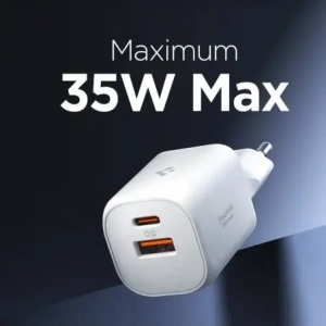 Ładowarka sieciowa Spigen Essential EE352EU USB-A, USB-C Network Charger 35W White
