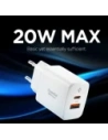 Ładowarka sieciowa Spigen Essential EE202EU USB-A, USB-C Network Charger 20W White