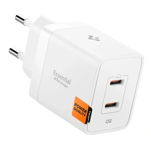 Ładowarka sieciowa Spigen Essential EE472EU 2xUSB-C Network Charger 47W White
