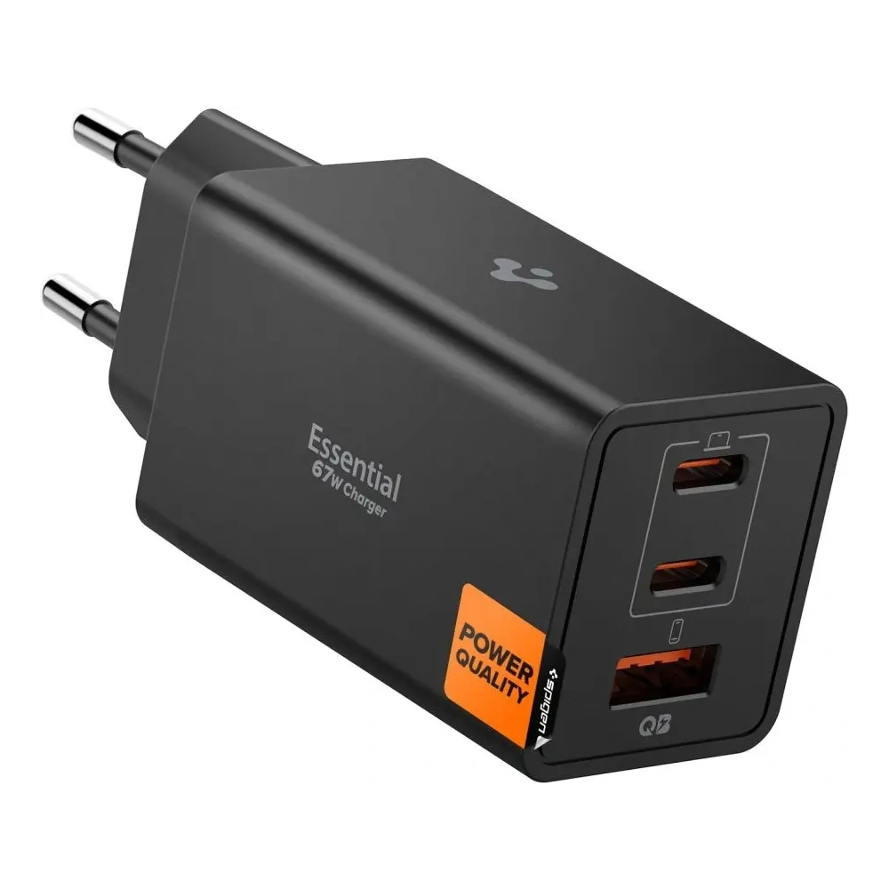Ładowarka sieciowa Spigen Essential EE673EU USB-A, 2xUSB-C Network Charger 67W Black