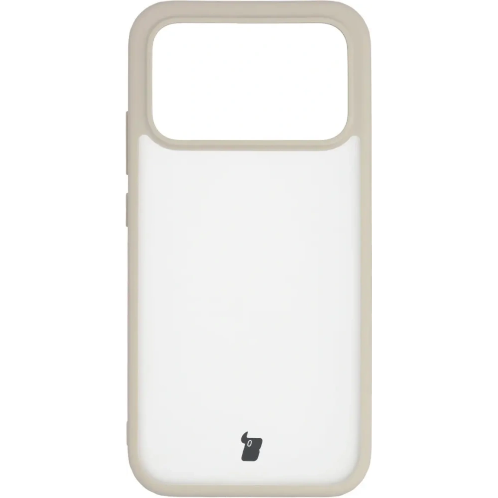 Etui Bizon Case Angelo do Xiaomi POCO F8 Pro półprzezroczyste z beżową ramką