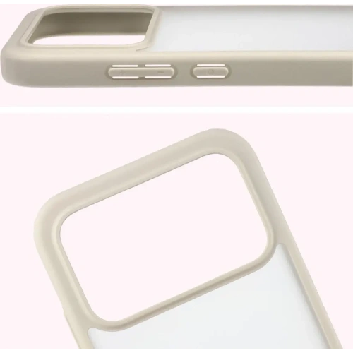 Etui Bizon Case Angelo do Xiaomi POCO F8 Pro półprzezroczyste z beżową ramką