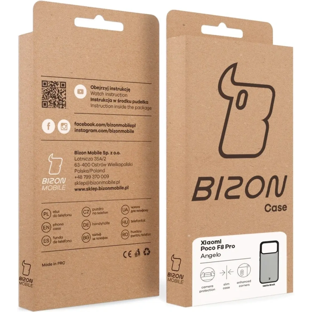 Etui Bizon Case Angelo do Xiaomi POCO F8 Pro przydymione z czarną ramką