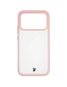 Etui Bizon Case Angelo do Xiaomi POCO F8 Pro półprzezroczyste z jasnoróżową ramką