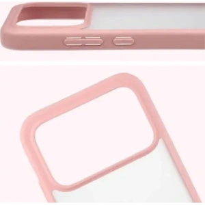 Etui Bizon Case Angelo do Xiaomi POCO F8 Pro półprzezroczyste z jasnoróżową ramką