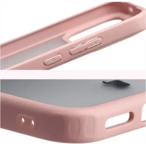 Etui Bizon Case Angelo do Xiaomi POCO F8 Pro półprzezroczyste z jasnoróżową ramką