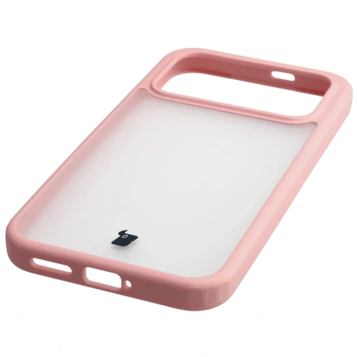 Etui Bizon Case Angelo do Xiaomi POCO F8 Pro półprzezroczyste z jasnoróżową ramką