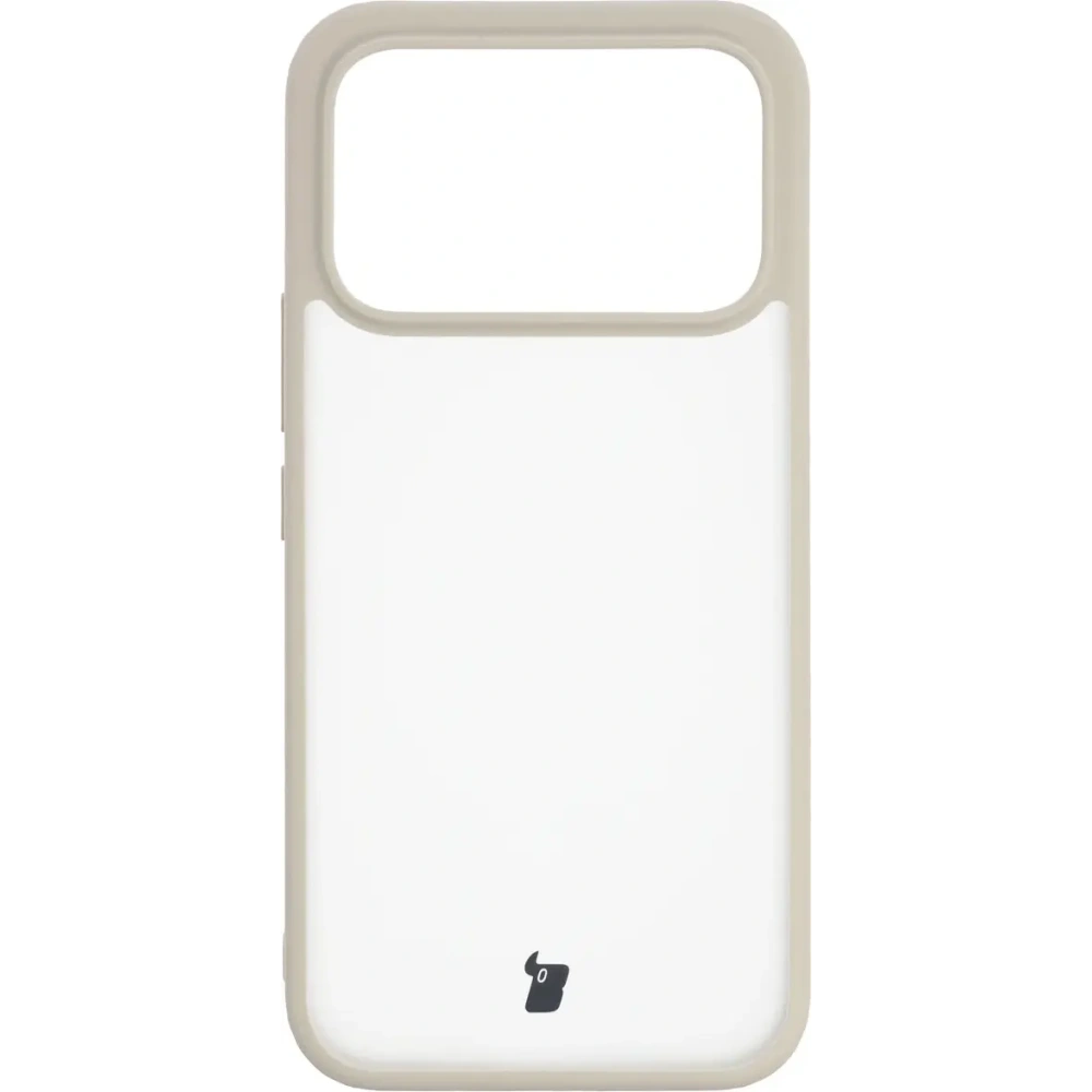 Etui Bizon Case Angelo do Xiaomi POCO F8 Ultra półprzezroczyste z beżową ramką