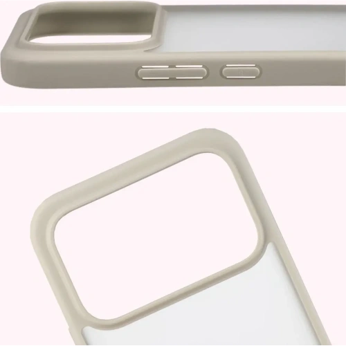 Etui Bizon Case Angelo do Xiaomi POCO F8 Ultra półprzezroczyste z beżową ramką