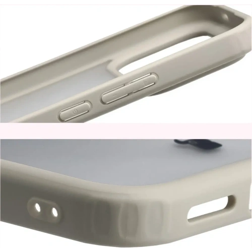 Etui Bizon Case Angelo do Xiaomi POCO F8 Ultra półprzezroczyste z beżową ramką