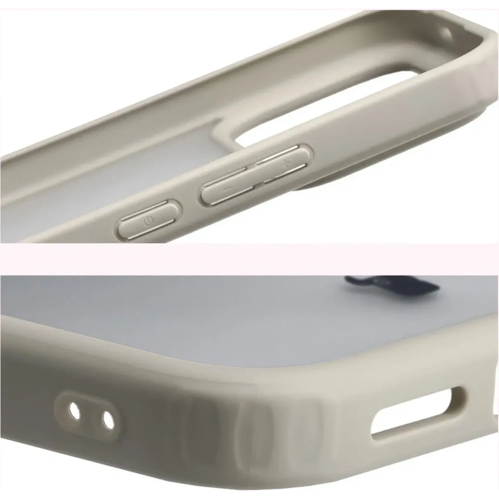 Etui Bizon Case Angelo do Xiaomi POCO F8 Ultra półprzezroczyste z beżową ramką