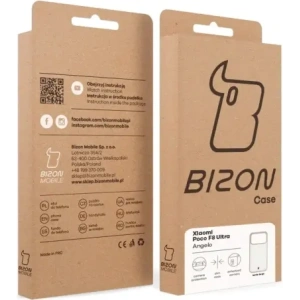 Etui Bizon Case Angelo do Xiaomi POCO F8 Ultra półprzezroczyste z beżową ramką