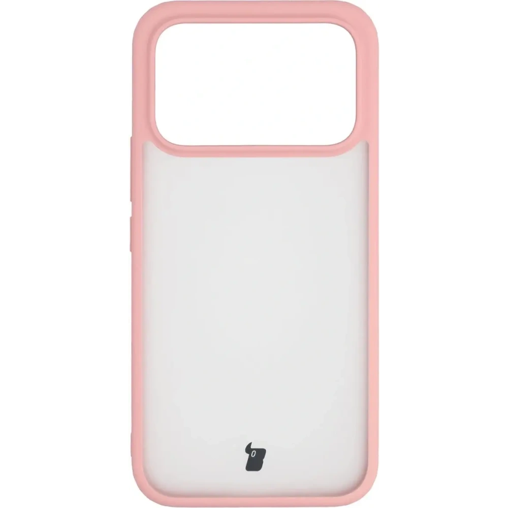 Etui Bizon Case Angelo do Xiaomi POCO F8 Ultra półprzezroczyste z jasnoróżową ramką