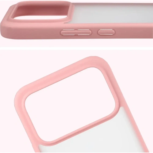Etui Bizon Case Angelo do Xiaomi POCO F8 Ultra półprzezroczyste z jasnoróżową ramką