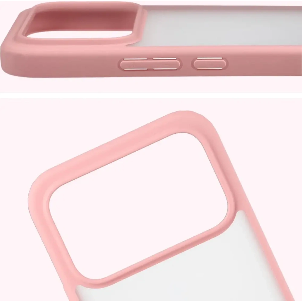 Etui Bizon Case Angelo do Xiaomi POCO F8 Ultra półprzezroczyste z jasnoróżową ramką