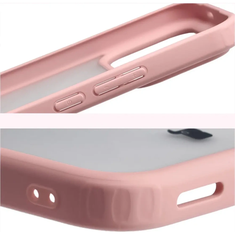 Etui Bizon Case Angelo do Xiaomi POCO F8 Ultra półprzezroczyste z jasnoróżową ramką