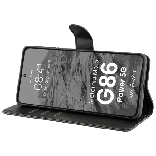 Etui z klapką Bizon Case Pocket do Motorola Moto G86 Power 5G czarne