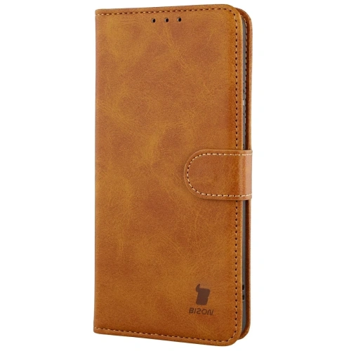 Etui z klapką Bizon Case Pocket do Motorola Moto G86 Power 5G brązowe