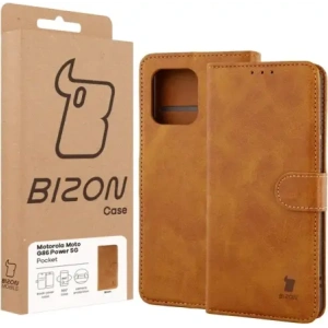 Etui z klapką Bizon Case Pocket do Motorola Moto G86 Power 5G brązowe