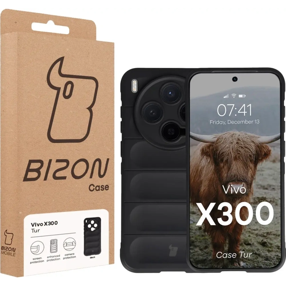 Pancerne etui Bizon Case Tur do Vivo X300 czarne