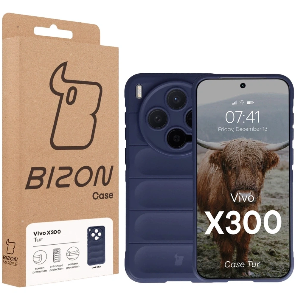 Pancerne etui Bizon Case Tur do Vivo X300 granatowe