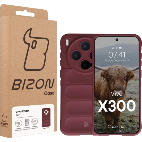 Pancerne etui Bizon Case Tur do Vivo X300 burgundowe
