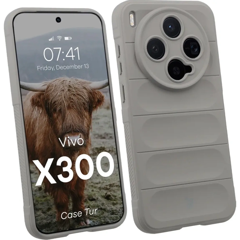 Pancerne etui Bizon Case Tur do Vivo X300 jasnoszare