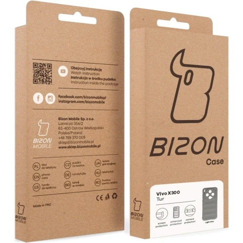 Pancerne etui Bizon Case Tur do Vivo X300 jasnoszare
