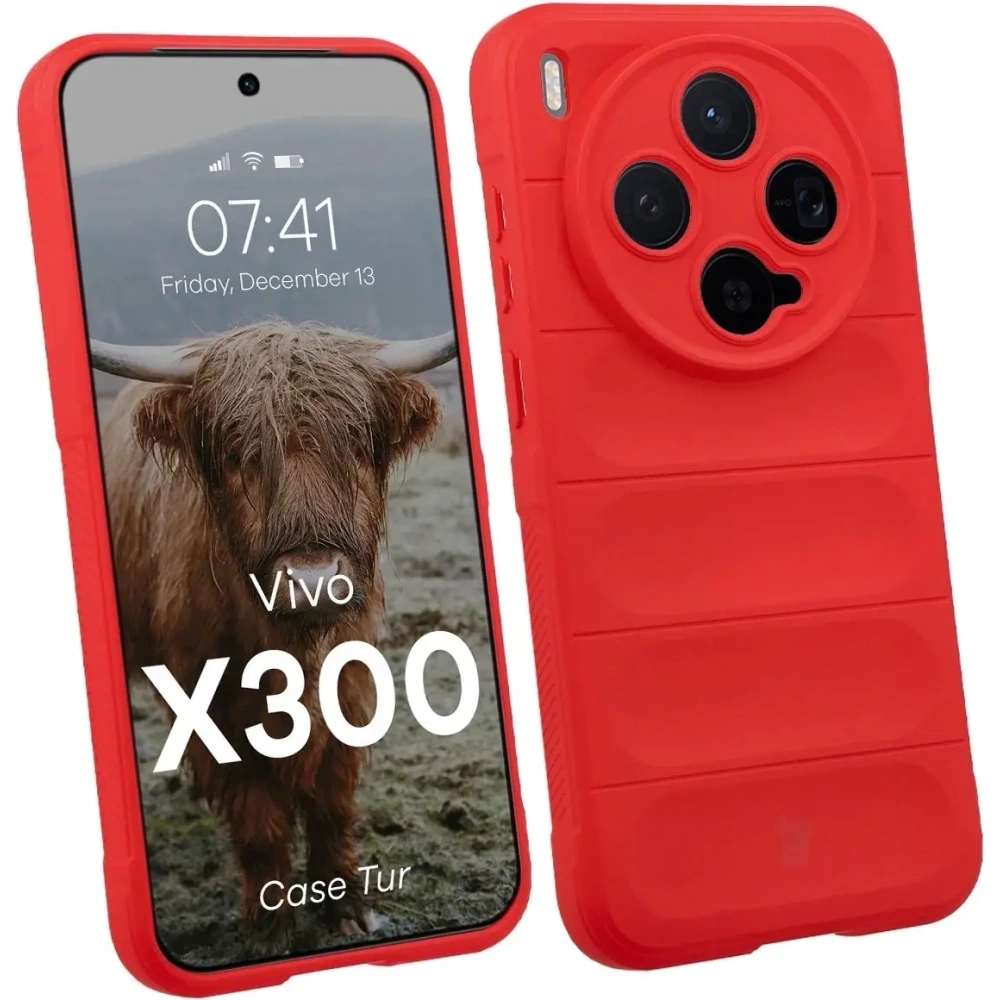Pancerne etui Bizon Case Tur do Vivo X300 czerwone
