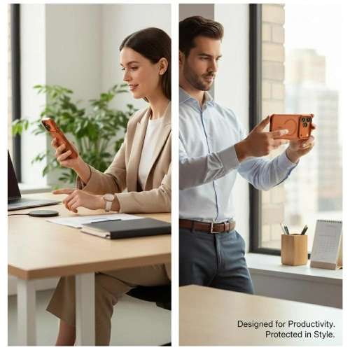 Etui UNIQ Veren do Apple iPhone 17 Pro MagClick Charging pomarańczowy