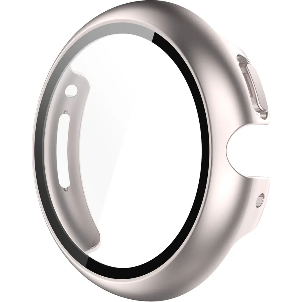 Etui ze szkłem do zegarka Bizon Case+Glass Watch do Google Pixel Watch 4 45mm satynowo szampańskie