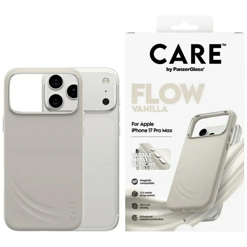 Etui CARE by PanzerGlass FLOW MagSafe do Apple iPhone 17 Pro Max waniliowy
