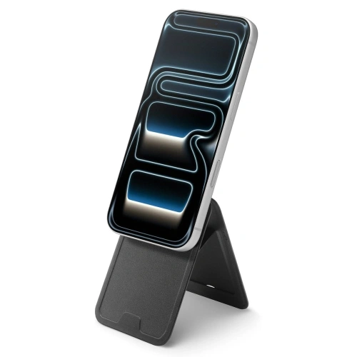 Stojak na telefon z miejscem na karty Spigen S314-3 Slim Fold Tripod MagSafe Universal Magnetic Card Holder Black