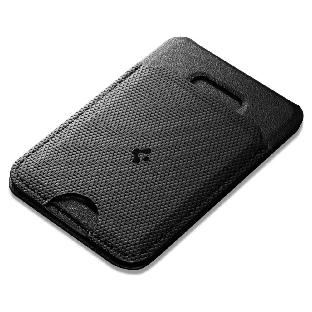 Stojak na telefon z miejscem na karty Spigen S314-1 Slim Fold Tripod MagSafe Universal Magnetic Card Holder Black