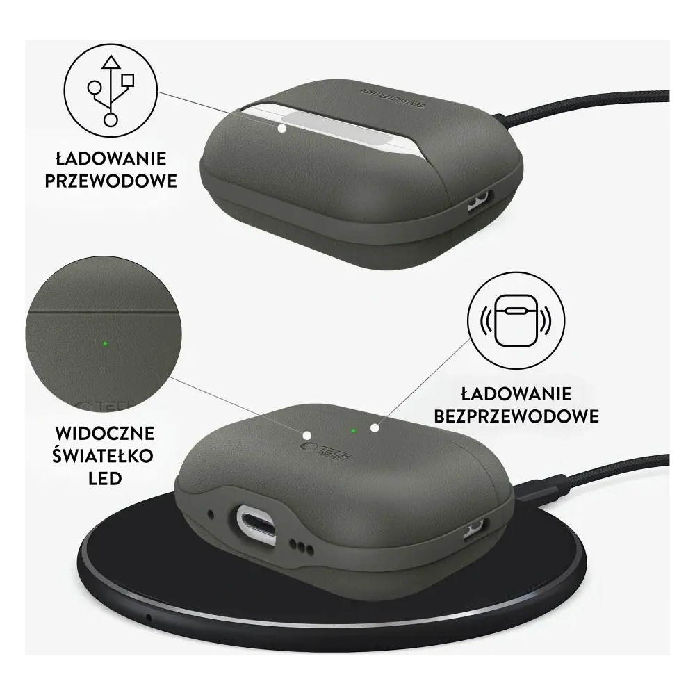 Etui Tech-Protect NaturalFit do Apple AirPods Pro 3 Olive Green