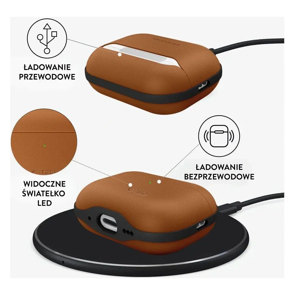 Etui Tech-Protect NaturalFit do Apple AirPods Pro 3 Brown