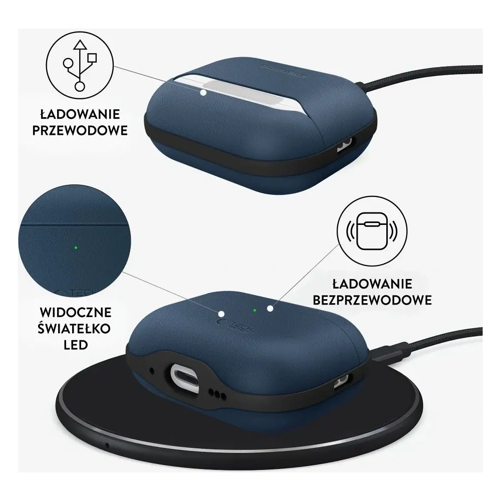 Etui Tech-Protect NaturalFit do Apple AirPods Pro 3 Navy Blue