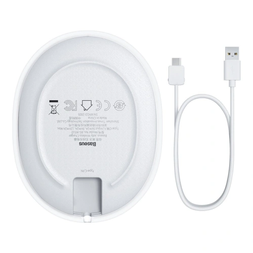 Buy Baseus Jelly wireless induction charger, 15W (white) - BSU1632WHT - {ean13} - Home Screen Store Europe